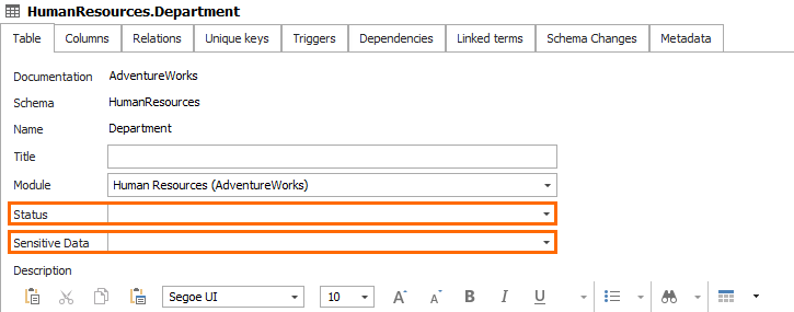 Custom field on a table